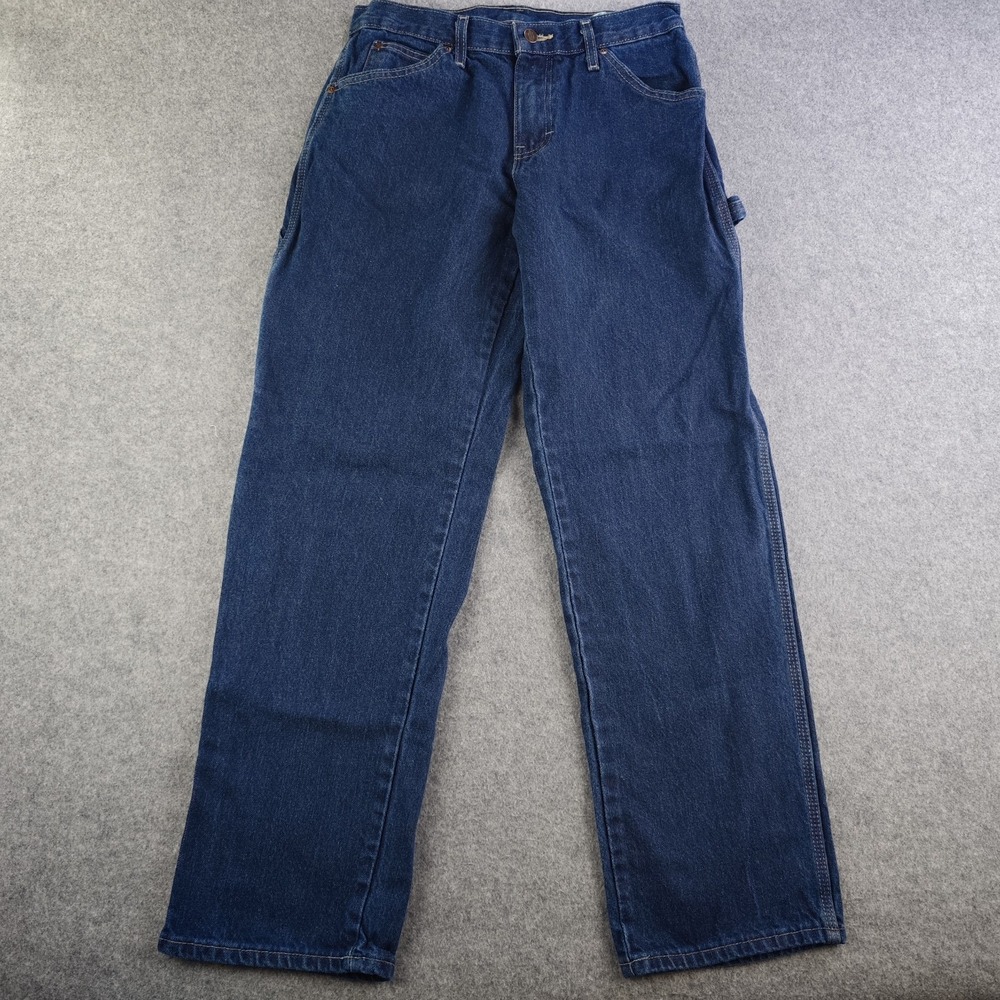 Dickies Carpenter Jeans Mens 30x32 Blue Denim Dark Wash Baggy Y2K Workwear